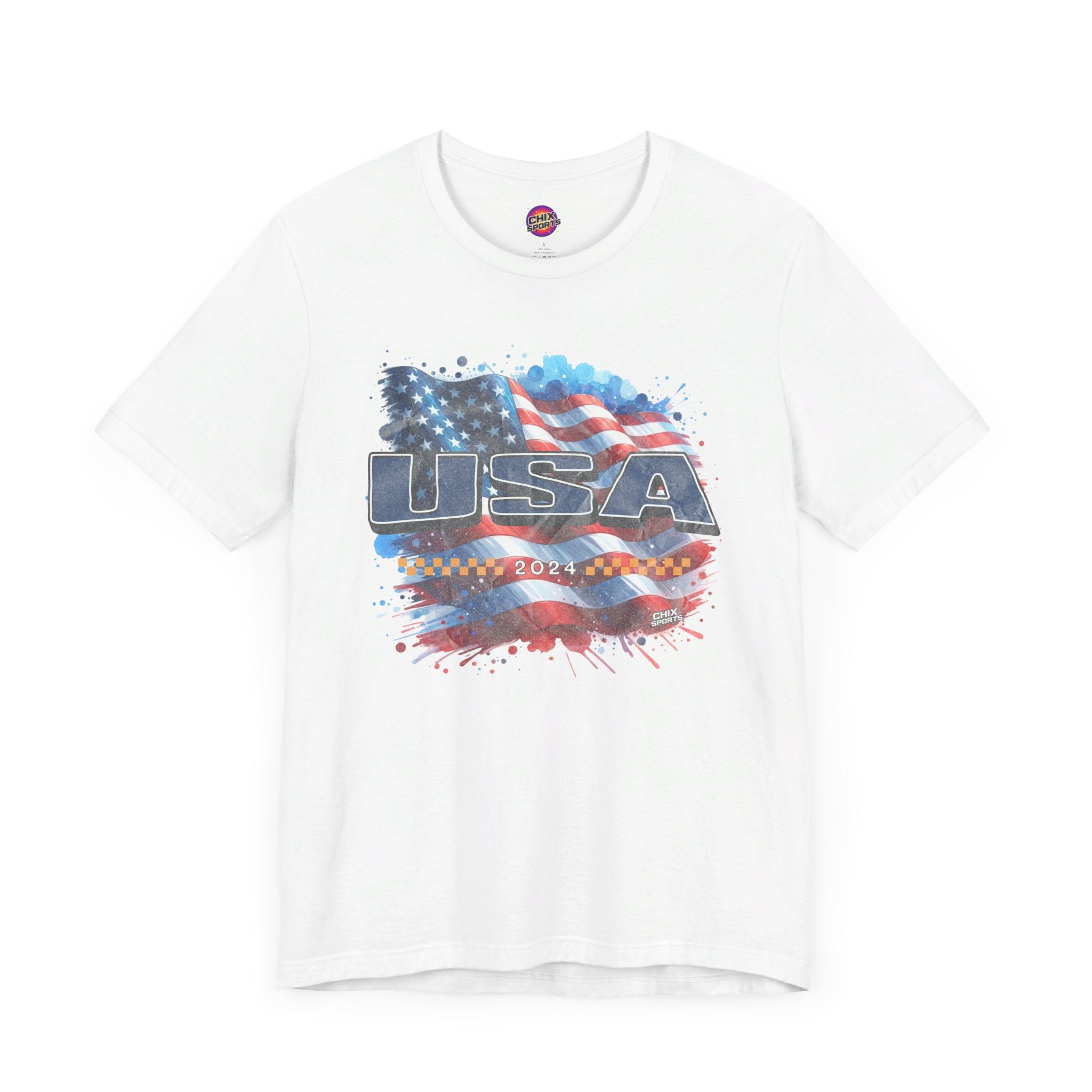 Classic American Flag Blue USA Soft Style T-Shirt | Chix Sports
