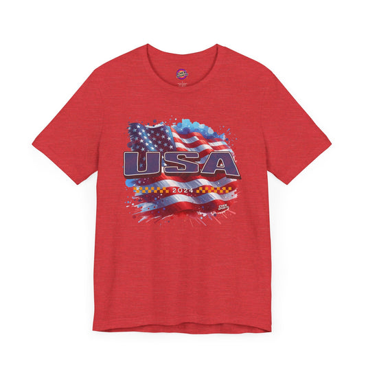 Classic American Flag Blue USA Soft Style T-Shirt | Chix Sports