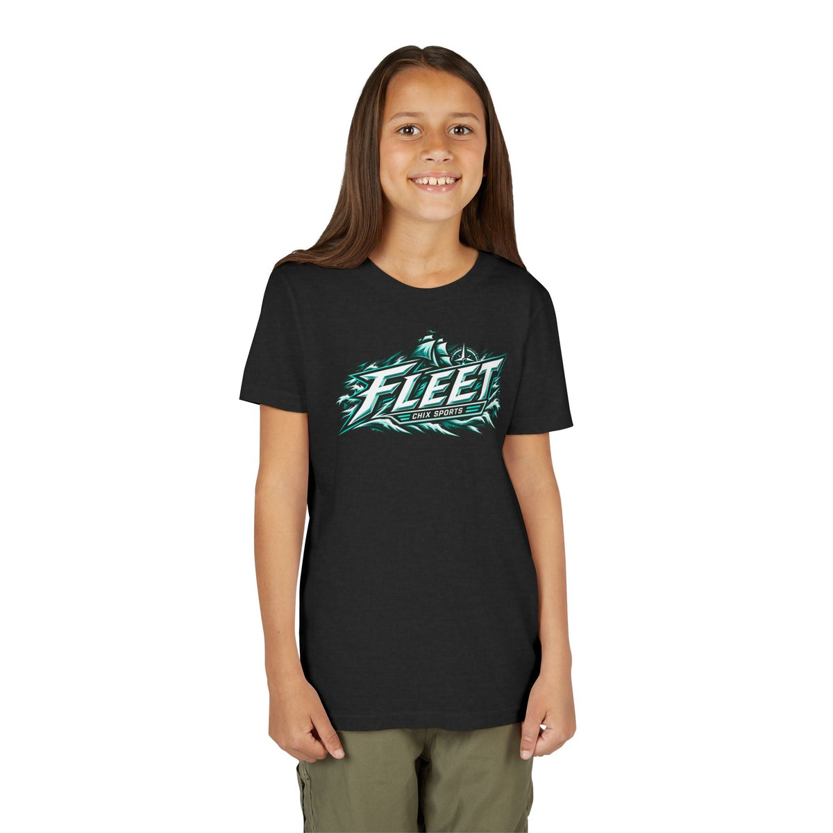 Copy of Kids Fleet Hockey Soft Poly-blend T-shirt in Black Heather | Chix Sports