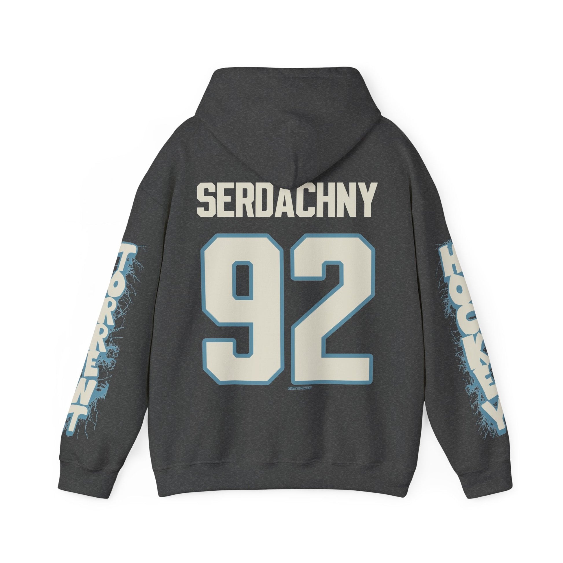 Danielle Serdachny Torrent Unisex Hoodie in Dark Heather | Chix Sports