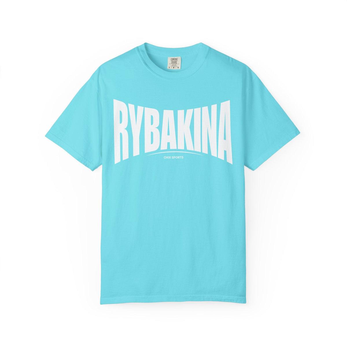 Elena Rybakina Premium Unisex Fan Shirt in Lagoon Blue | Chix Sports