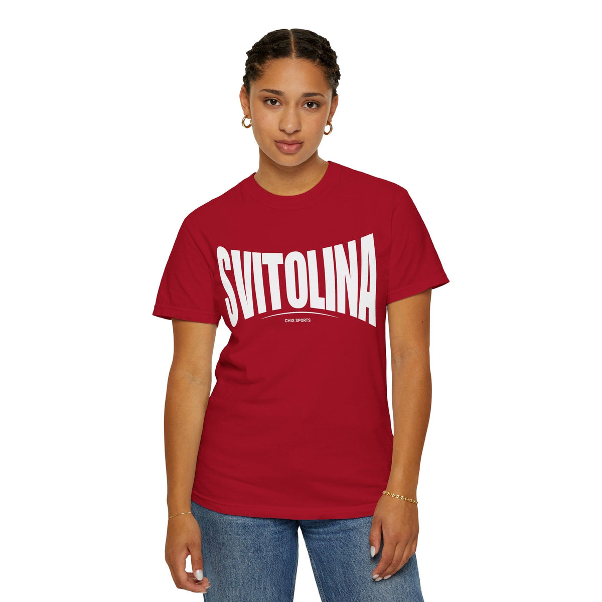 Elina Svitolina Premium Unisex Fan Shirt in Red | Chix Sports