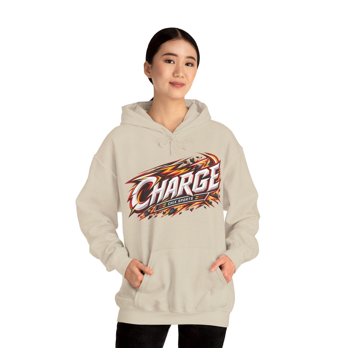 Fanuza Kadirova Charge Unisex Power Hoodie in Red | Chix Sports