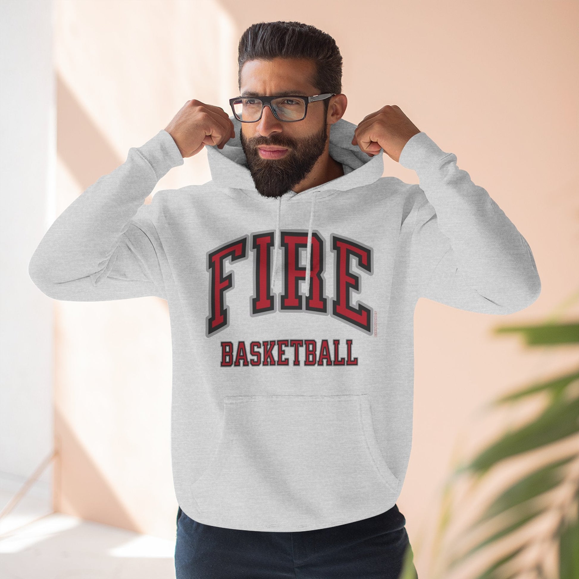Fire Basketball Premium Unisex Hoodie | Chix Sports