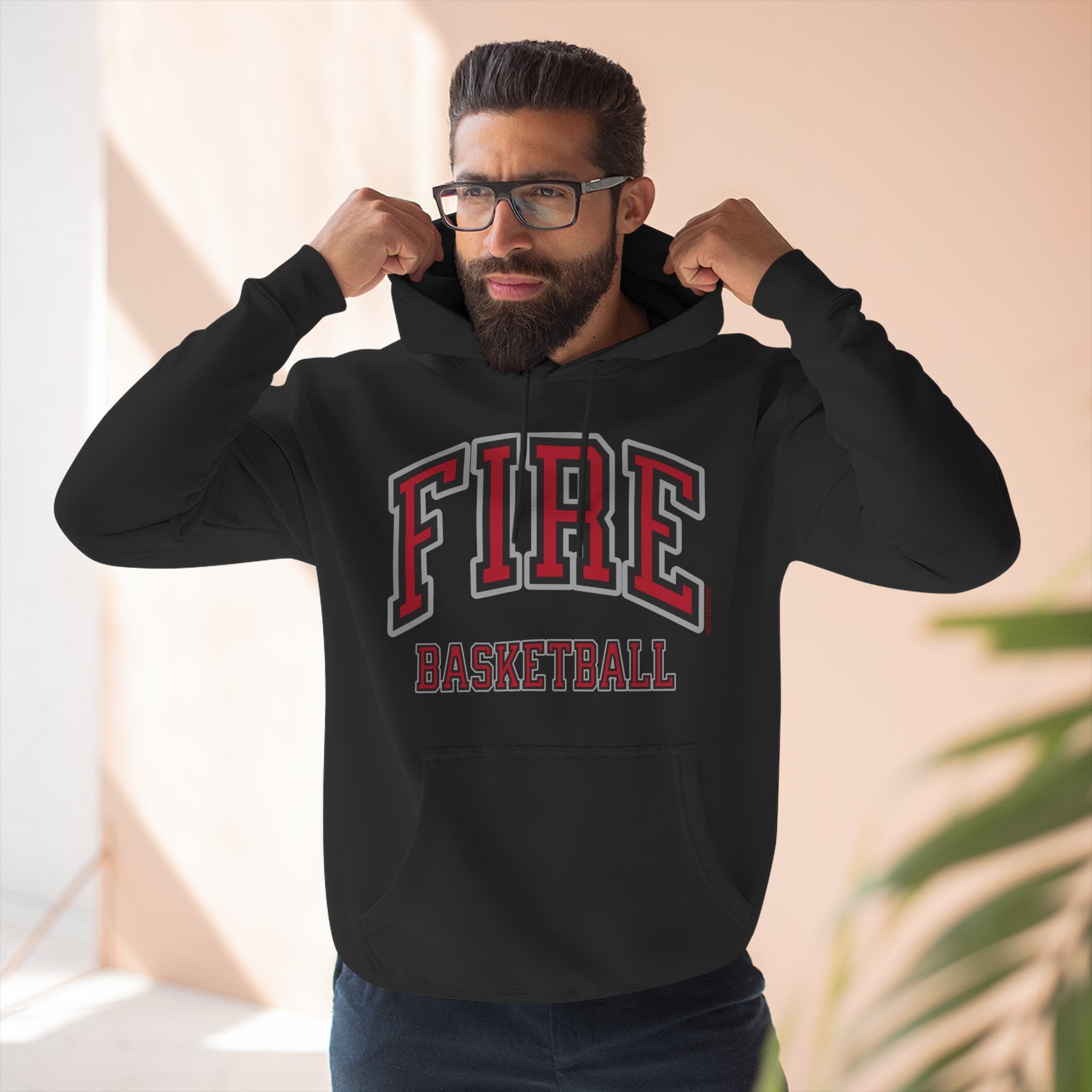 Fire Basketball Premium Unisex Hoodie | Chix Sports