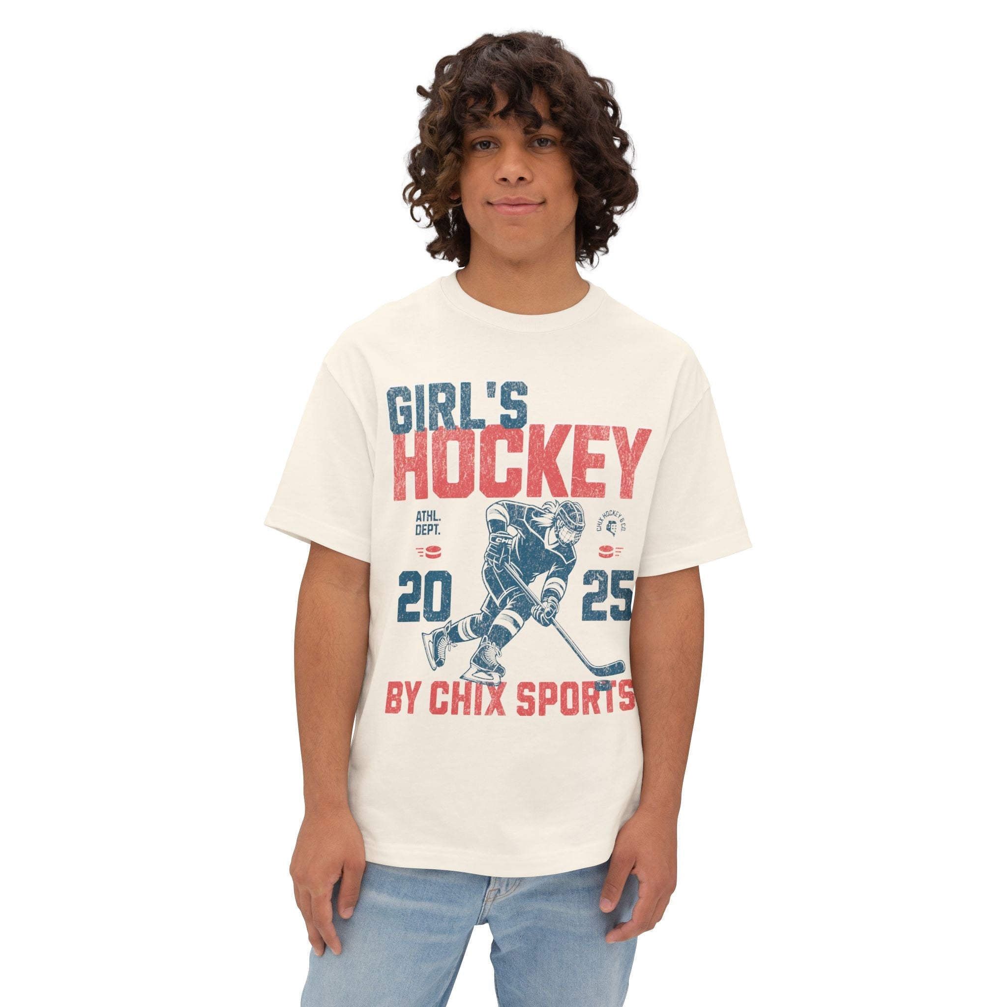 Girl's Hockey Boxy Shirt Vintage Style | Chix Sports