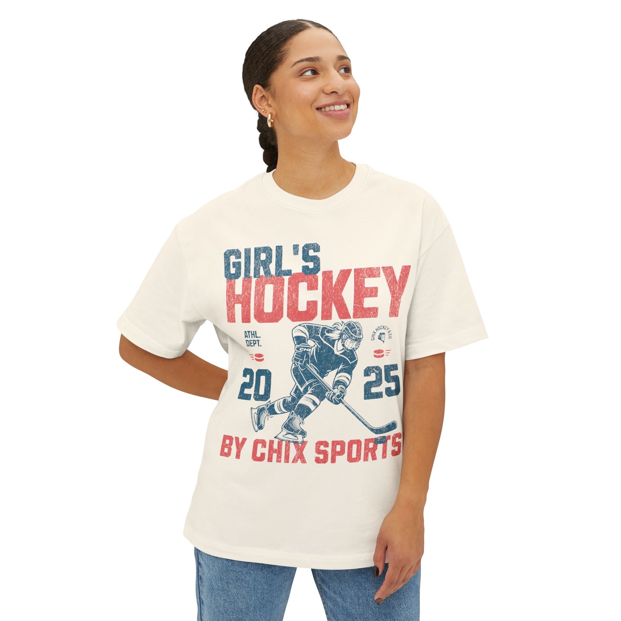Girl's Hockey Boxy Shirt Vintage Style | Chix Sports