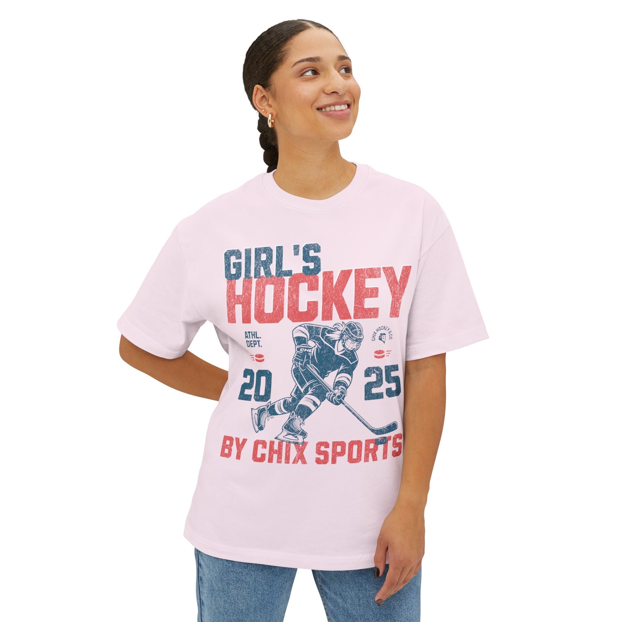 Girl's Hockey Boxy Shirt Vintage Style | Chix Sports