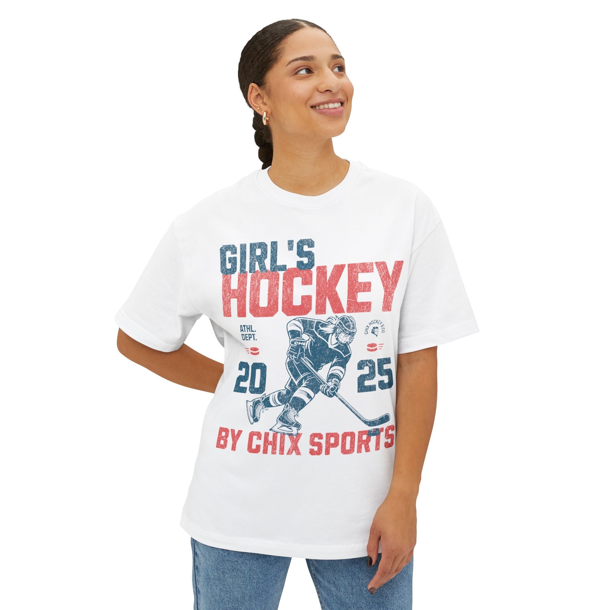 Girl's Hockey Boxy Shirt Vintage Style | Chix Sports