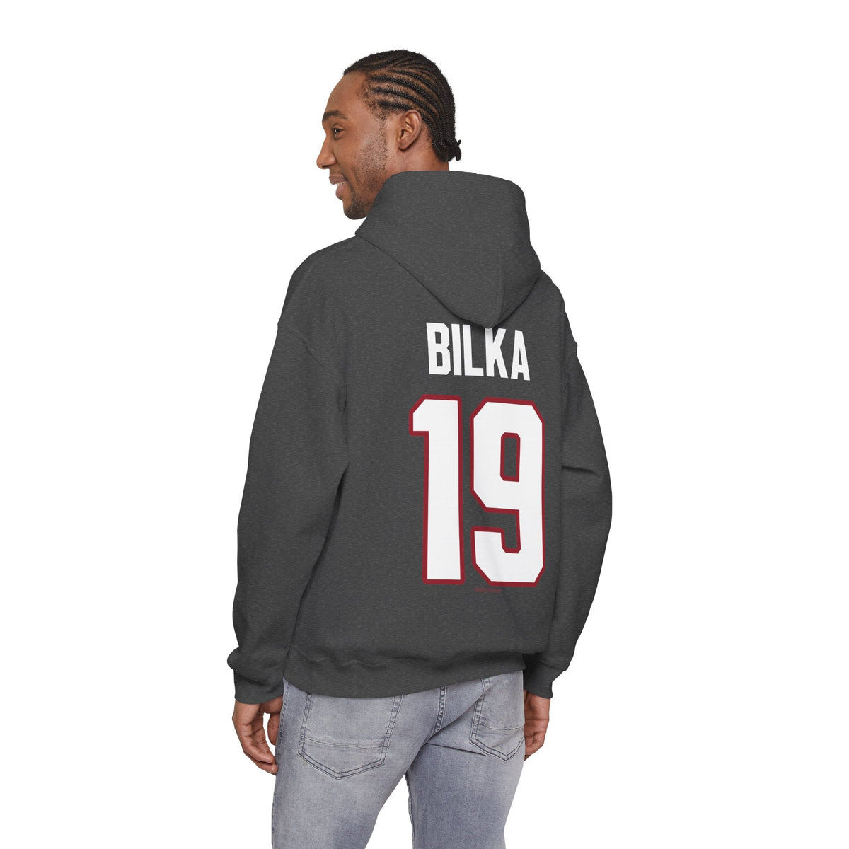 Hannah Bilka Detroit Hockey Club Unisex Moto Hoodie in Red | Chix Sports