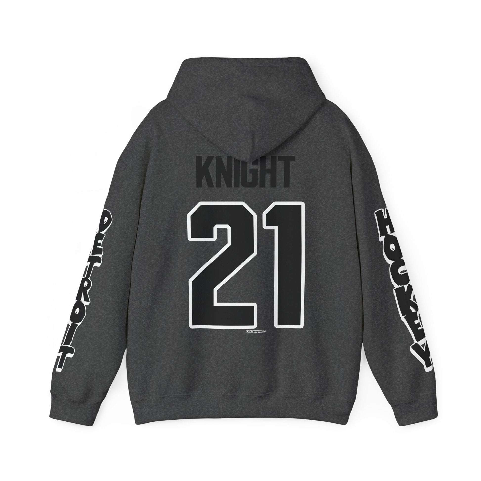 Hilary Knight Detroit Hockey Club Unisex Hoodie in Dark Heather | Chix Sports