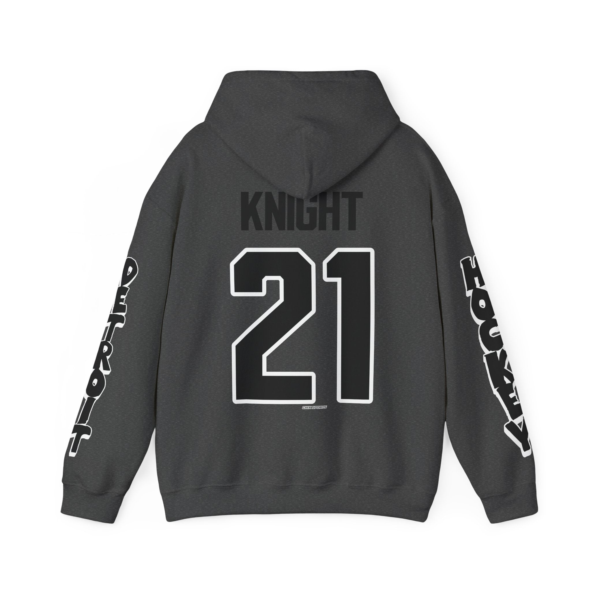 Hilary Knight Detroit Hockey Club Unisex Hoodie in Dark Heather | Chix Sports