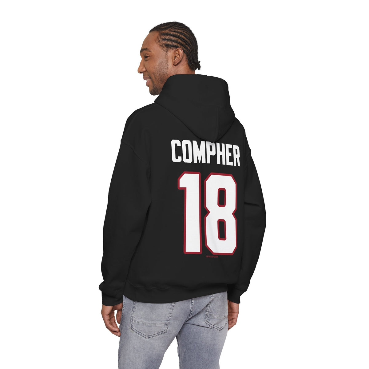 Jesse Compher Detroit Hockey Club Unisex Moto Hoodie in Red | Chix Sports