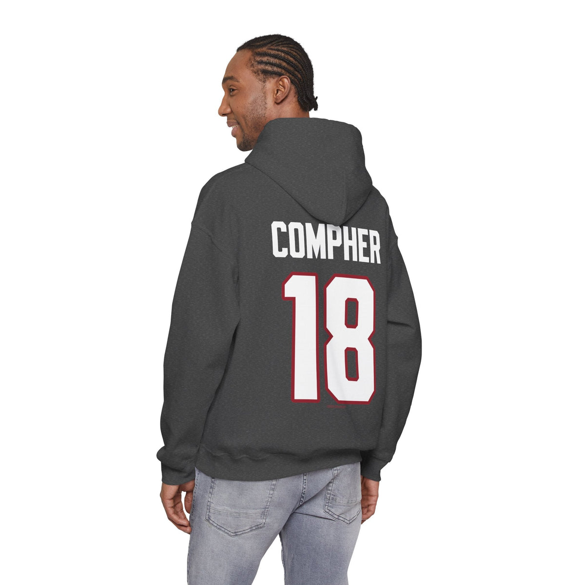 Jesse Compher Detroit Hockey Club Unisex Moto Hoodie in Red | Chix Sports