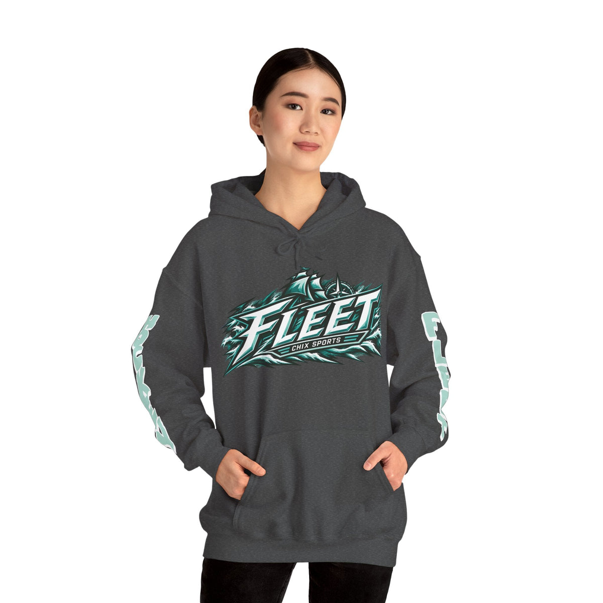 Jill Saulnier Unisex Fleet Hoodie in Dark Heather | Chix Sports