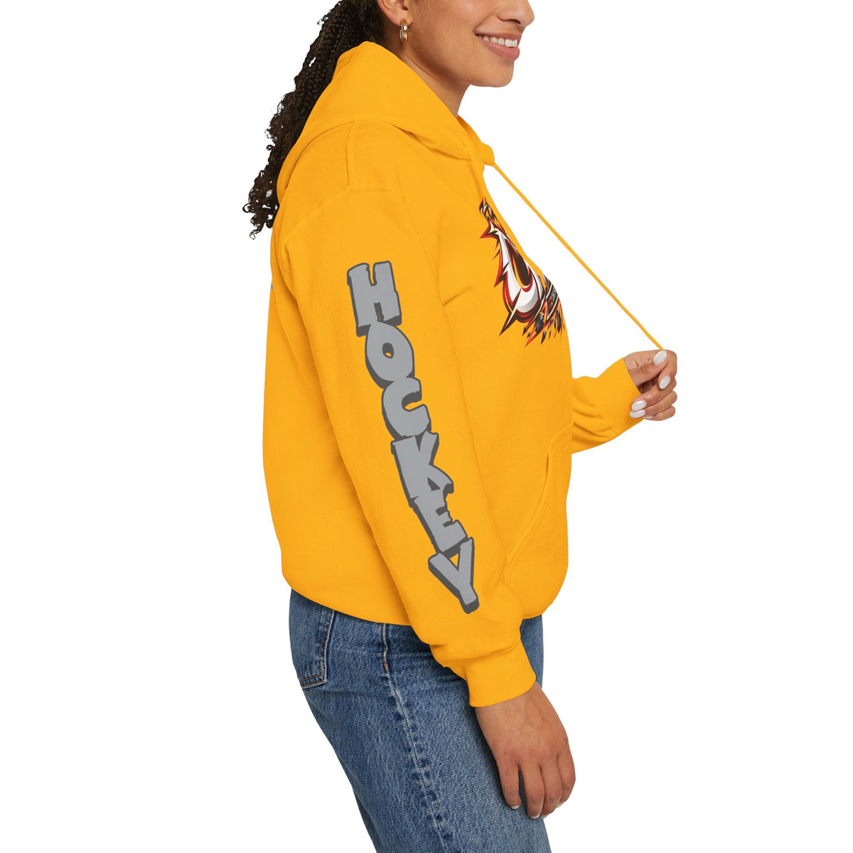 Jocelyne Larocque Charge Unisex Power Hoodie in Gold | Chix Sports