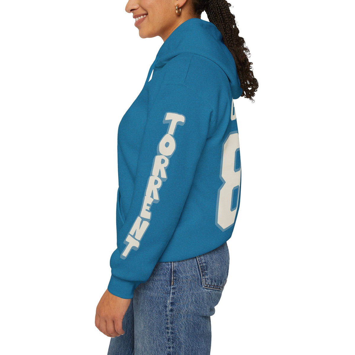 Julia Gosling Torrent Unisex Hoodie in Antique Sapphire | Chix Sports