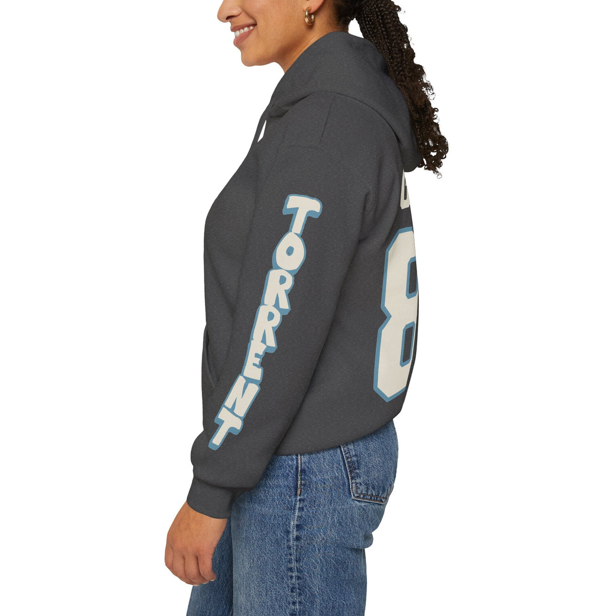 Julia Gosling Torrent Unisex Hoodie in Antique Sapphire | Chix Sports