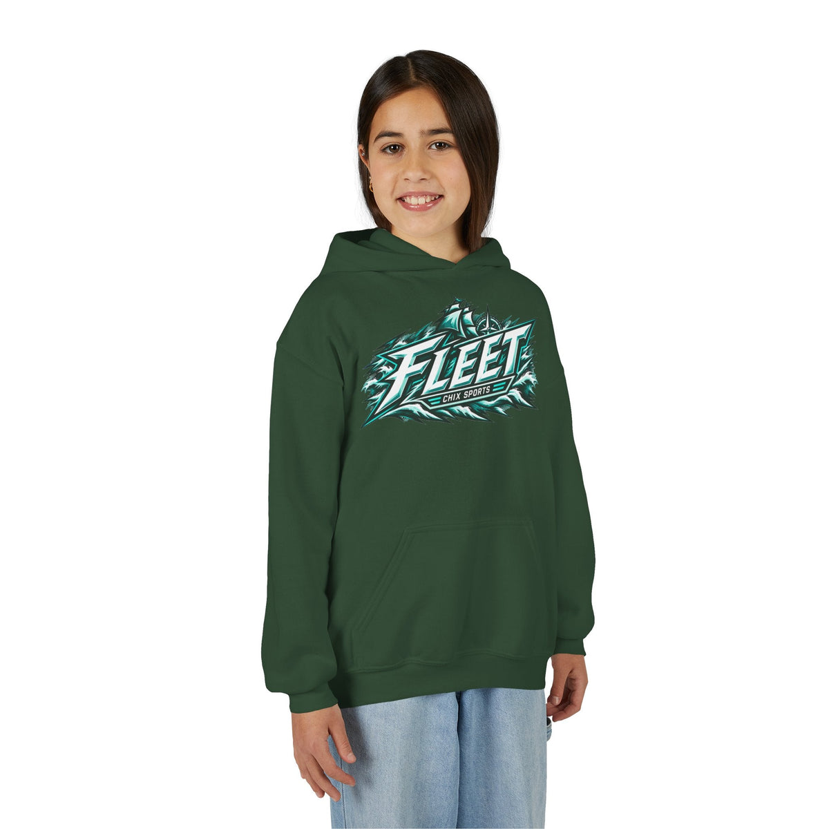 Kids Fleet Hockey Heavy Hoodie in Heliconia | Chix Sports