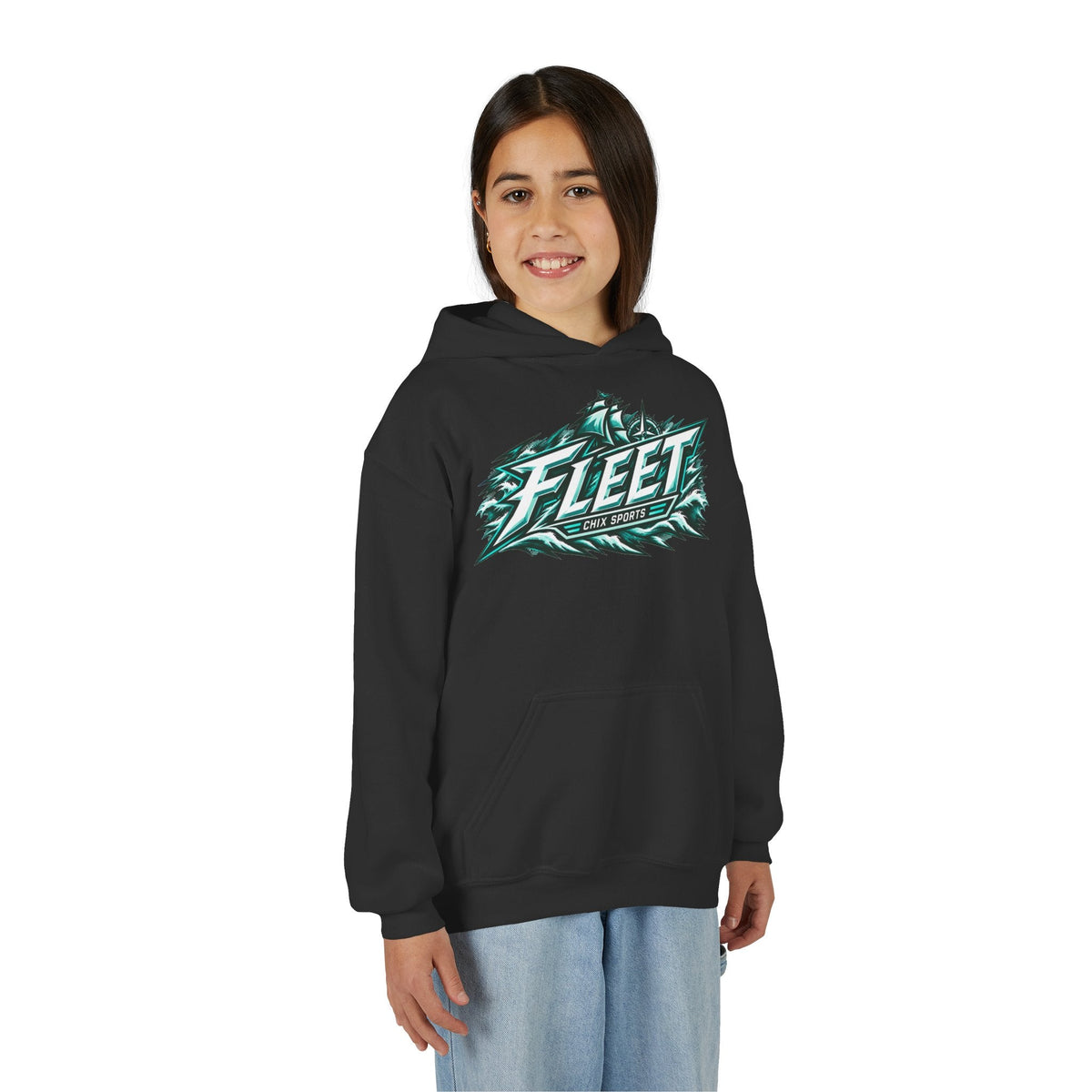 Kids Fleet Hockey Heavy Hoodie in Heliconia | Chix Sports