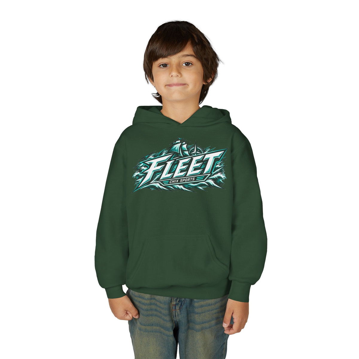 Kids Fleet Hockey Heavy Hoodie in Heliconia | Chix Sports