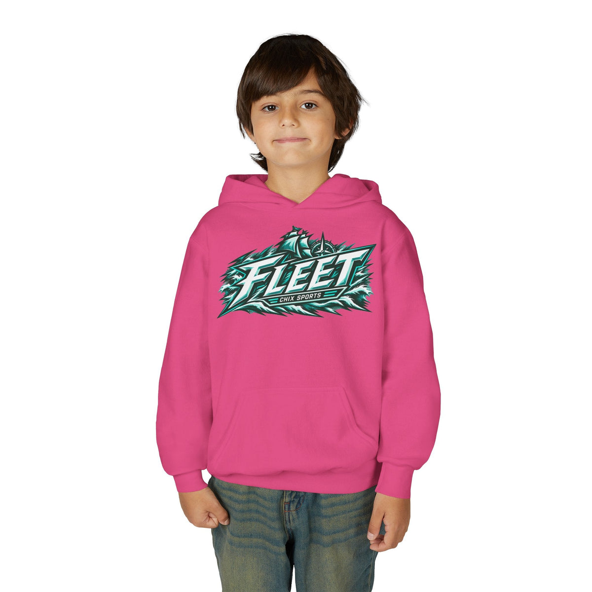 Kids Fleet Hockey Heavy Hoodie in Heliconia | Chix Sports