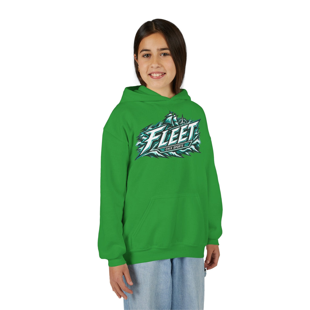 Kids Fleet Hockey Heavy Hoodie in Heliconia | Chix Sports