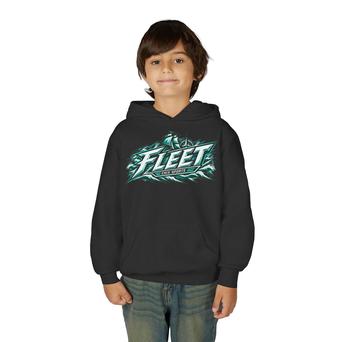 Kids Fleet Hockey Heavy Hoodie in Heliconia | Chix Sports