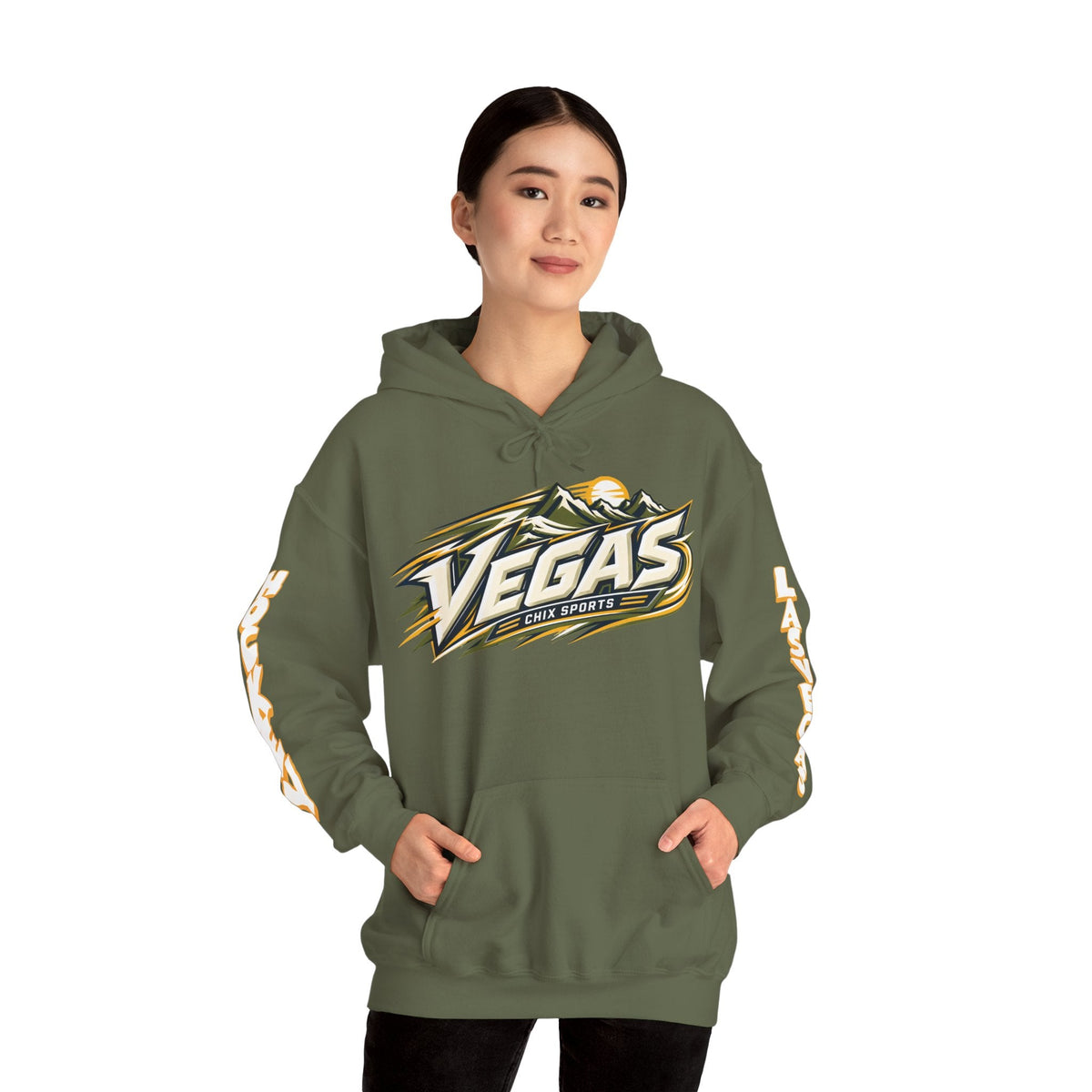 Lacey Eden Las Vegas Women's Hockey Unisex Hoodie in Military Green | Chix Sports