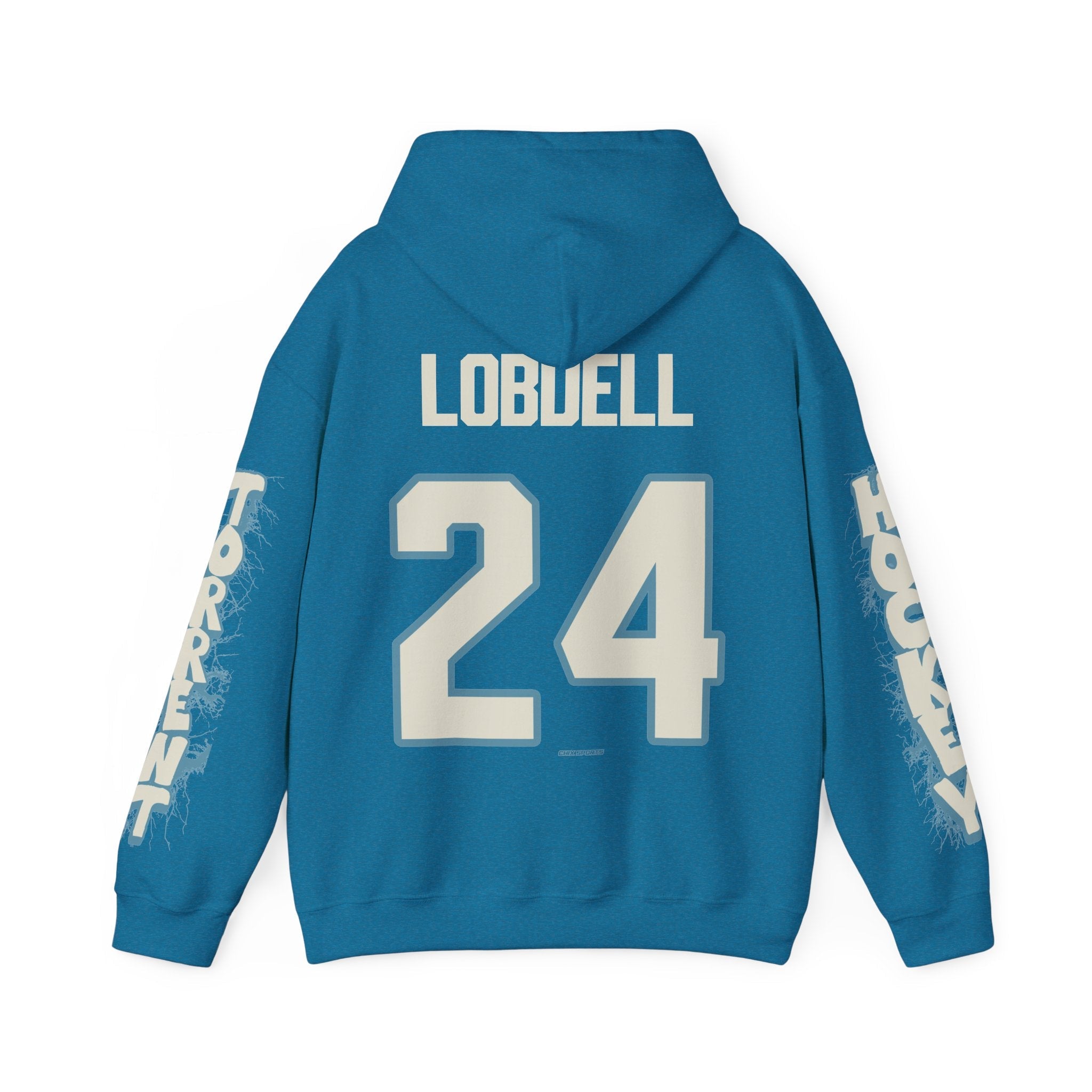 Lyndie Lobdell Torrent Unisex Hoodie in Antique Sapphire | Chix Sports