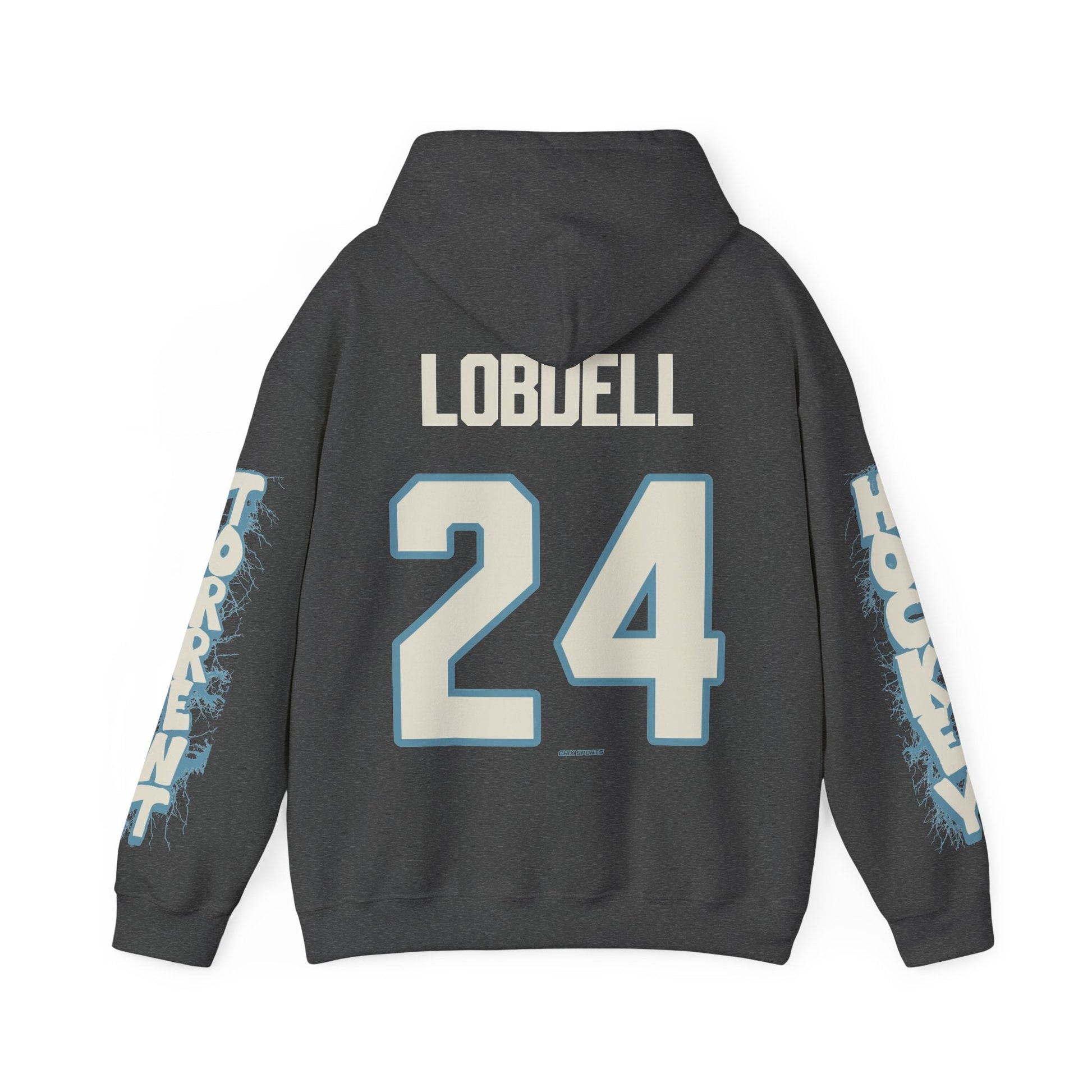 Lyndie Lobdell Torrent Unisex Hoodie in Dark Heather | Chix Sports