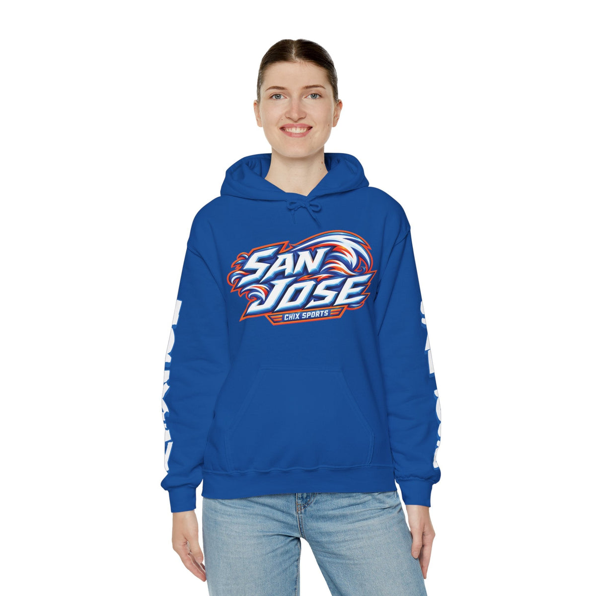 Maddi Wheeler San Jose Women's Hockey Unisex Hoodie in Royal | Chix Sports