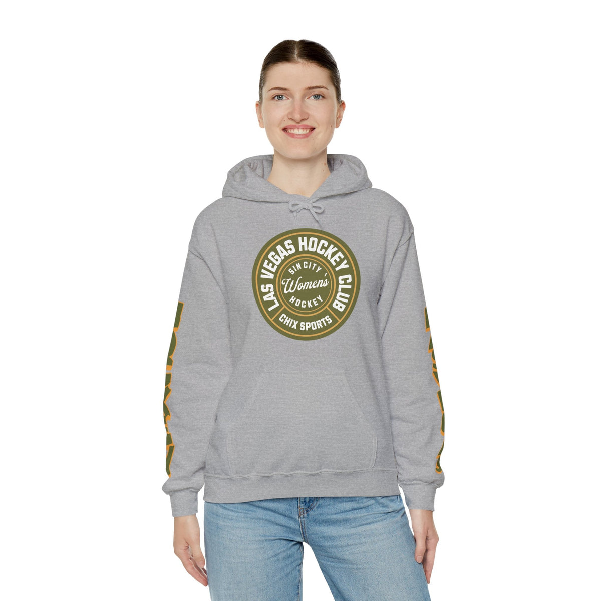 Maureen Murphy Las Vegas Women's Hockey Unisex Hoodie in Military Green | Chix Sports
