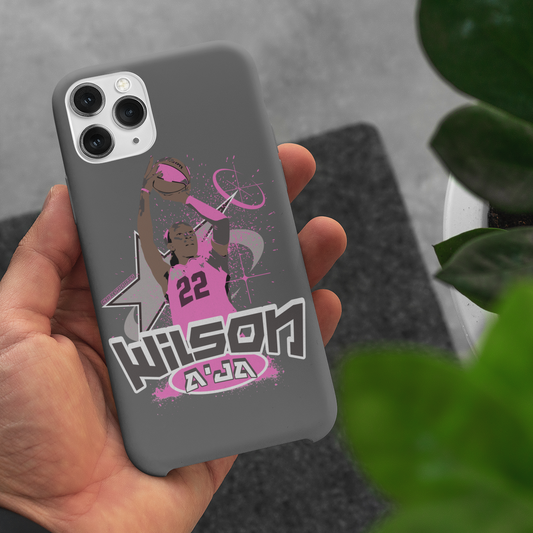 A'ja Wilson Pink/Gray MagSafe iPhone14 iPhone15 Case