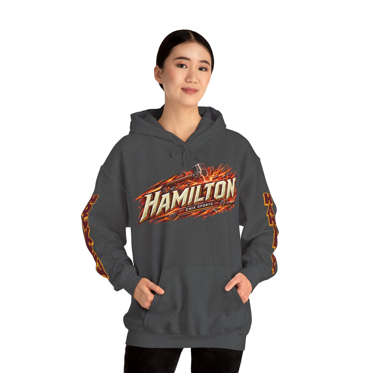 Nicole Gosling Hamilton Expansion Unisex City Hoodie in Maroon | Chix Sports