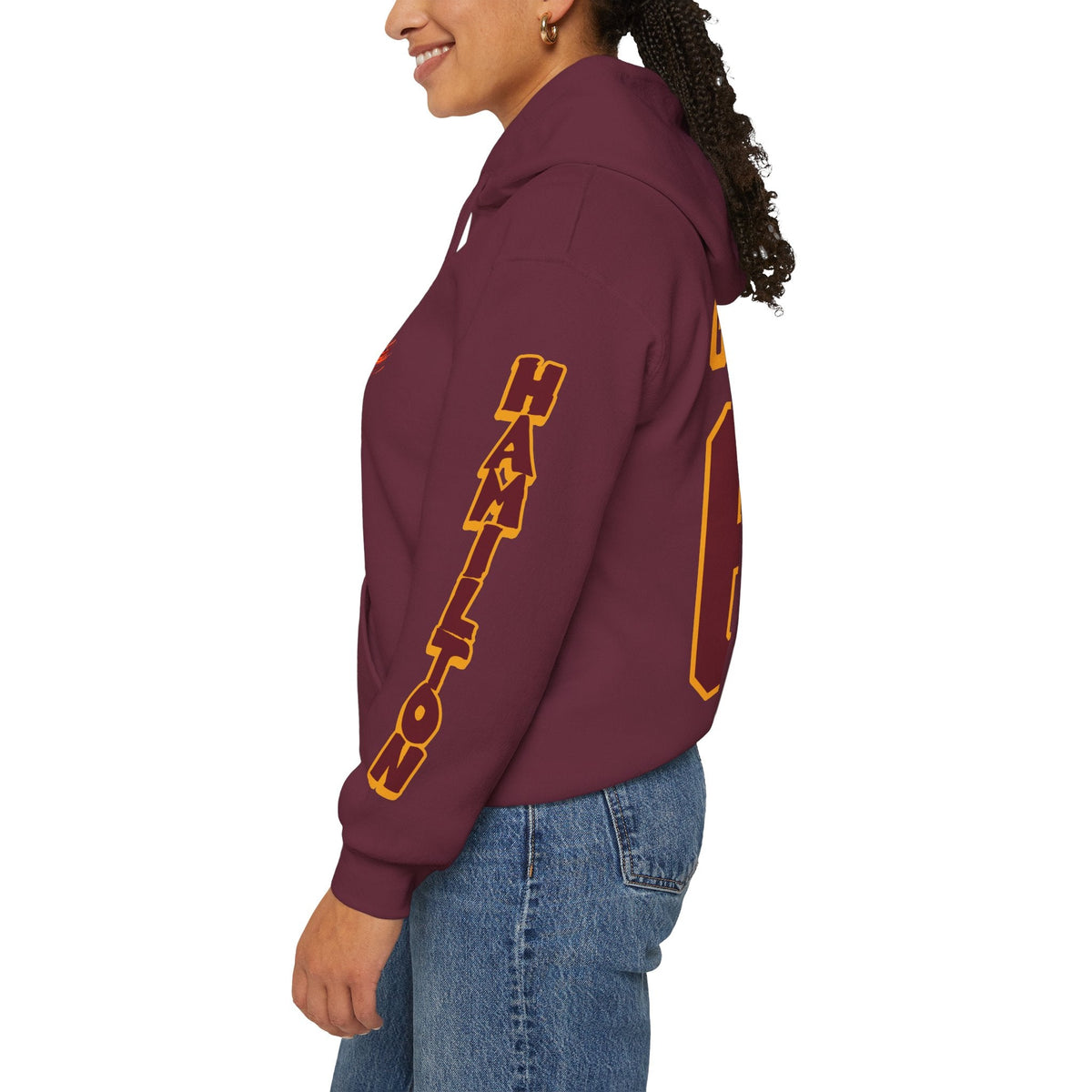 Nicole Gosling Hamilton Expansion Unisex City Hoodie in Maroon | Chix Sports