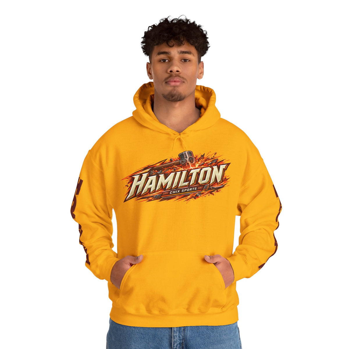 Nicole Gosling Hamilton Expansion Unisex City Hoodie in Maroon | Chix Sports