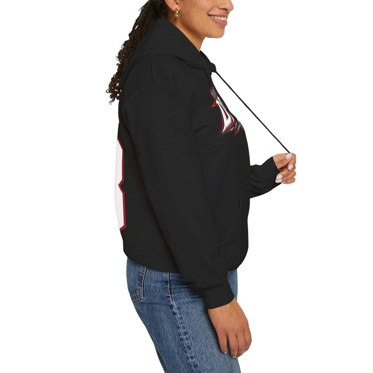 Nina Jobst-Smith Detroit Hockey Club Unisex Moto Hoodie in Red | Chix Sports