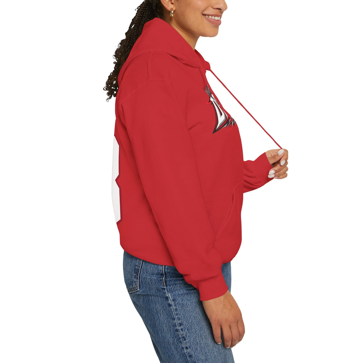 Nina Jobst-Smith Detroit Hockey Club Unisex Moto Hoodie in Red | Chix Sports