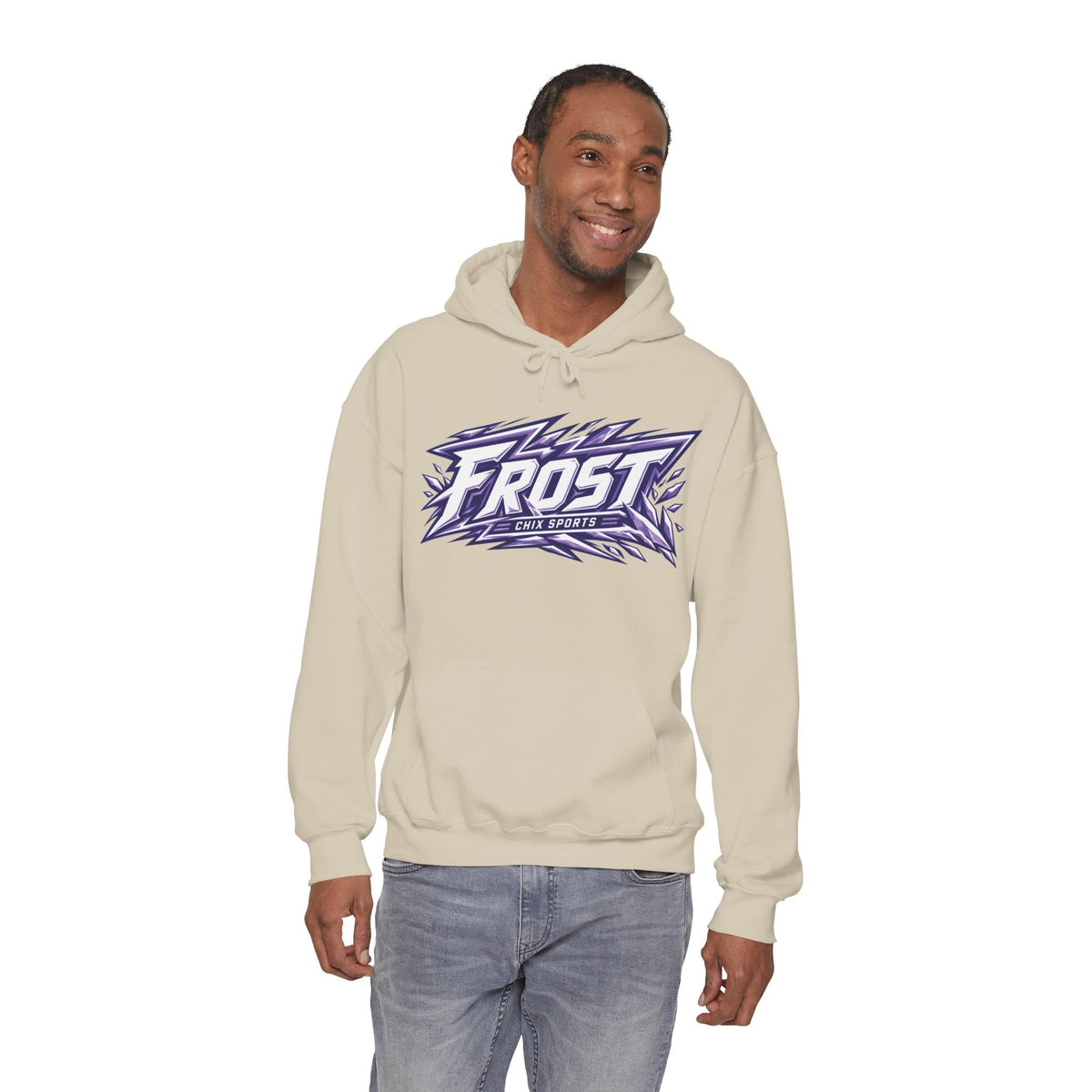 Peyton Anderson Frost Unisex Hoodie (no sleeve print) in Sand | Chix Sports