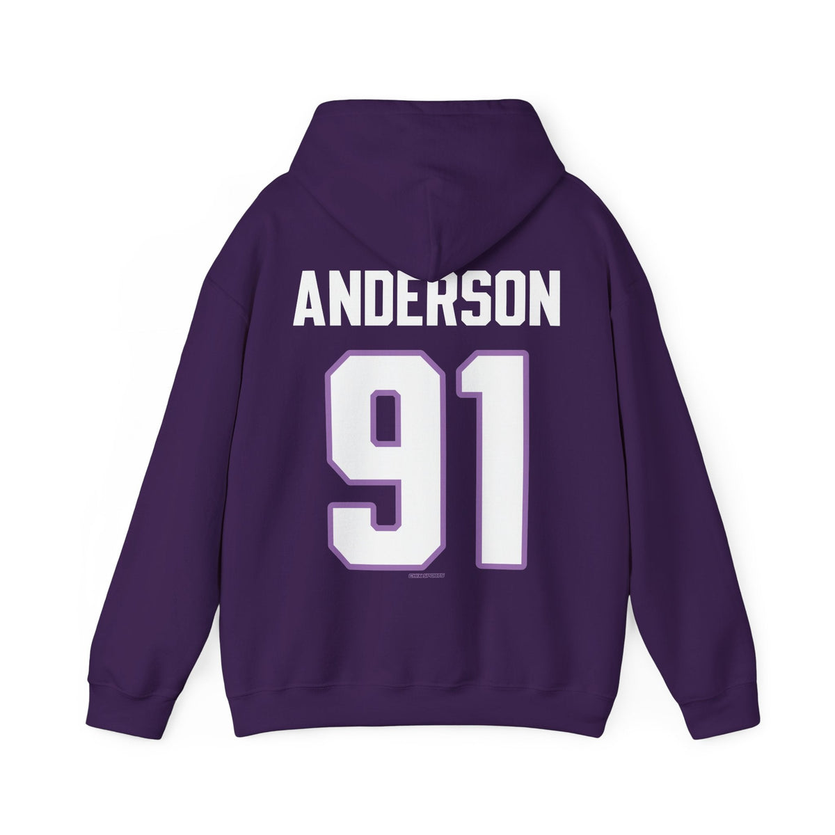 Peyton Anderson Frost Unisex Hoodie (no sleeve print) in Purple | Chix Sports