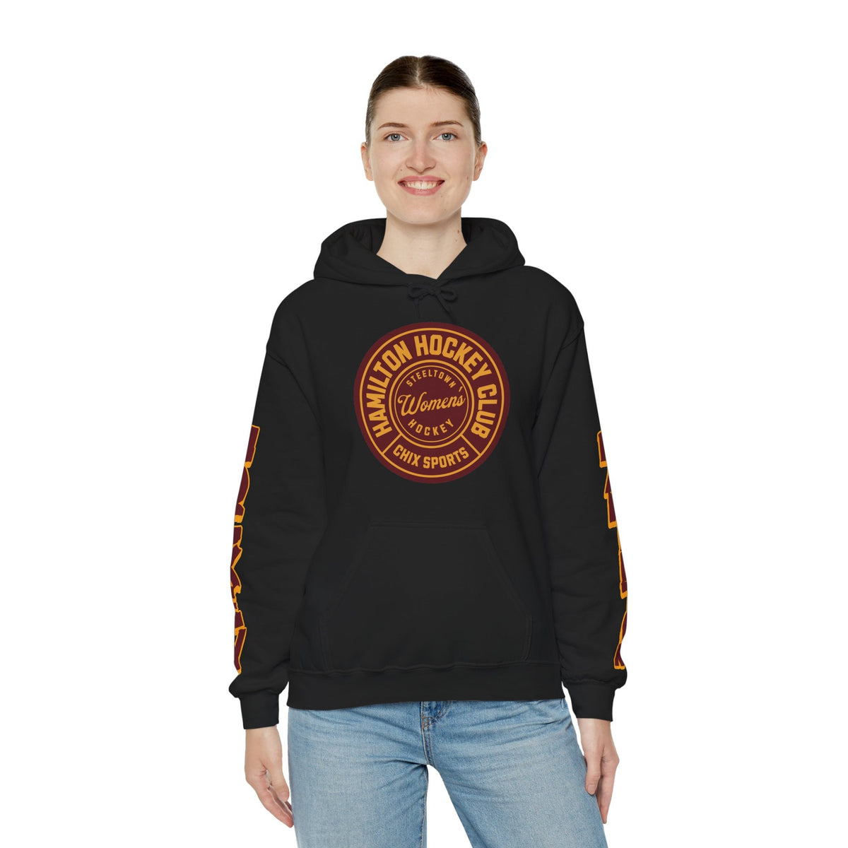 Riley Brengman Hamilton Expansion Unisex Hoodie in Maroon | Chix Sports