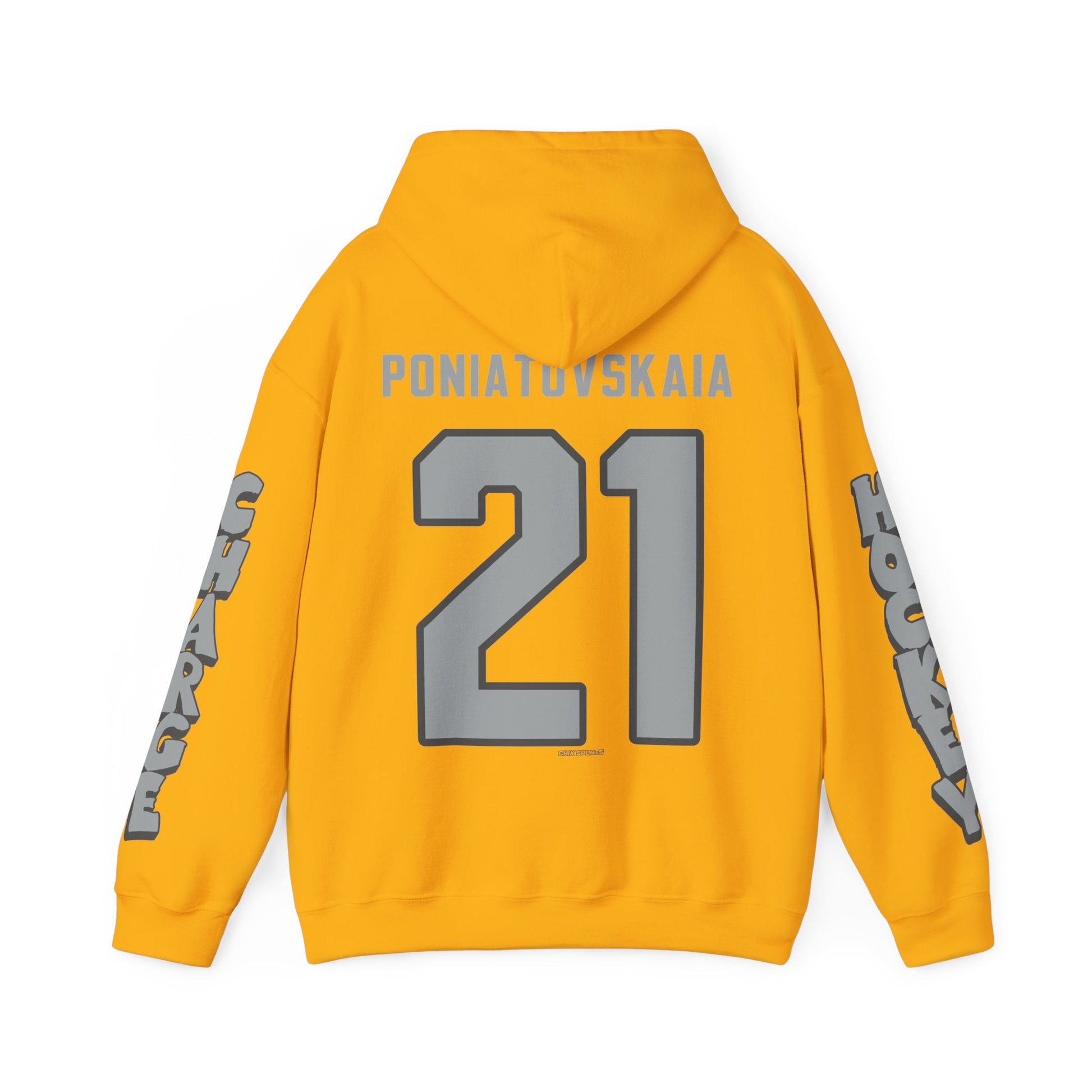 Vita Poniatovskaia Charge Unisex Hoodie in Gold | Chix Sports